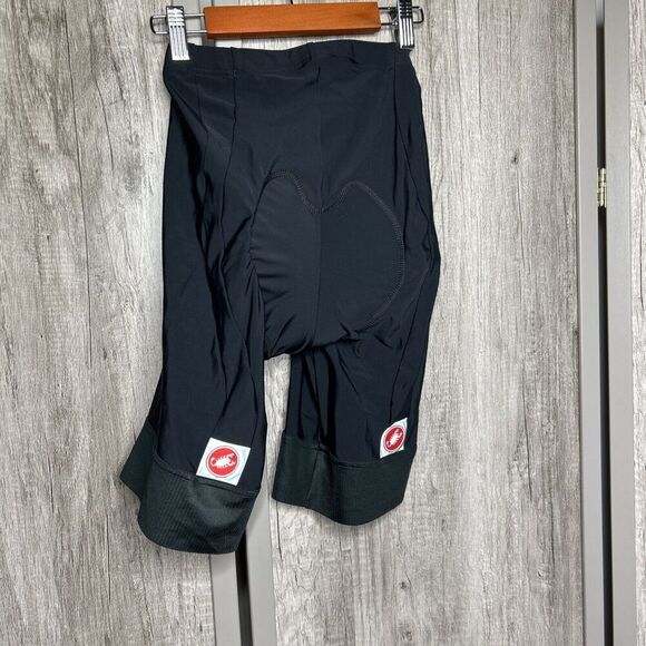 Casttelli Womens Bike Shorts Padded Black Kiss Air Logo Cycling Size Large - Picture 7 of 9